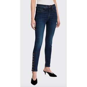 Veronica Beard Debbie Snap Detail Skinny High Rise Ankle Jeans